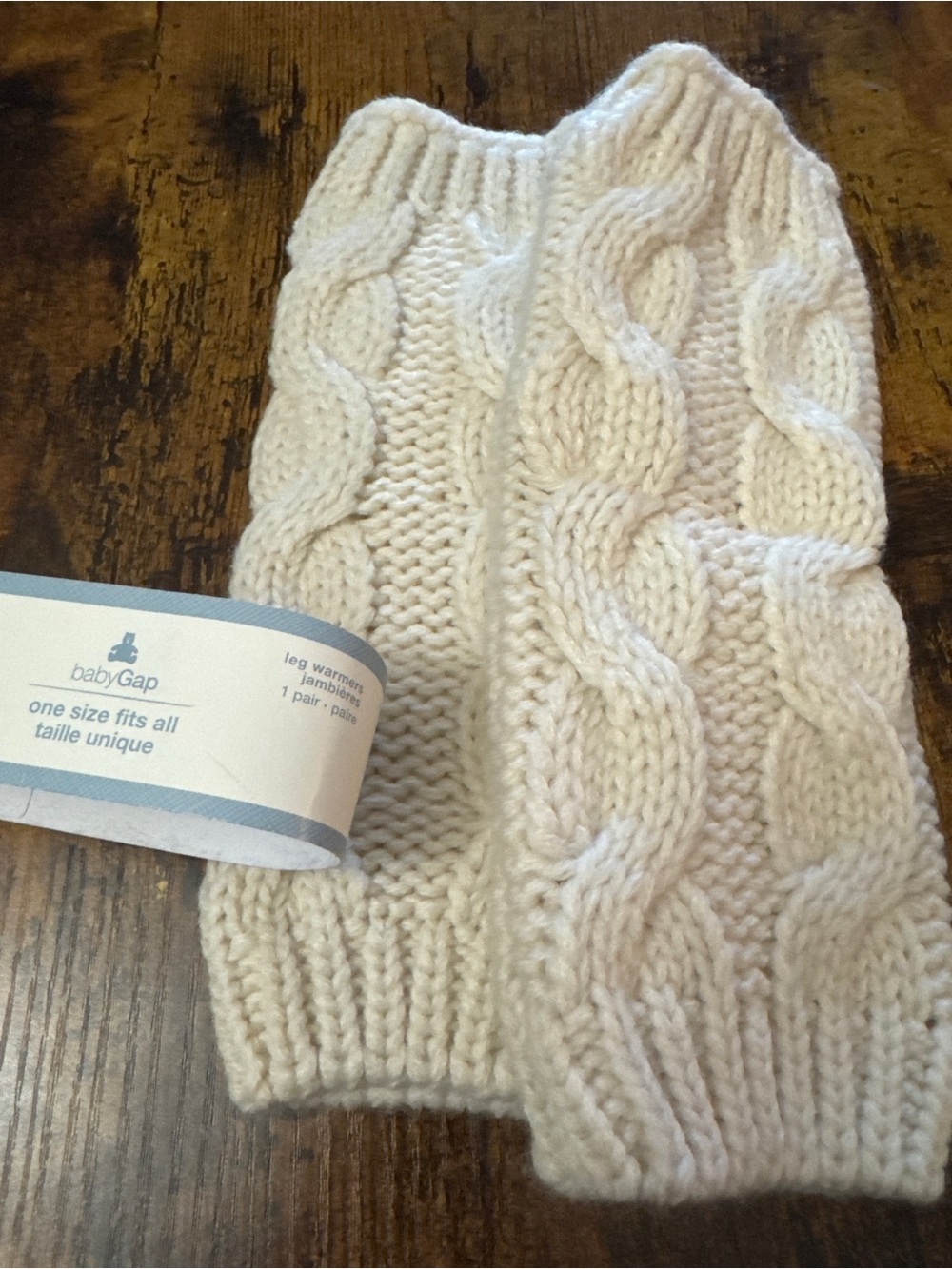 NWT babyGap Cream Cable Knit Leg Warmers One Size⁠